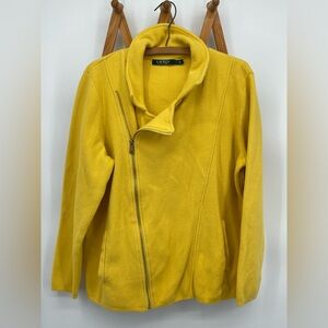 Lauren Ralph Lauren Levani asymmetric zip cotton-blend moto sweater